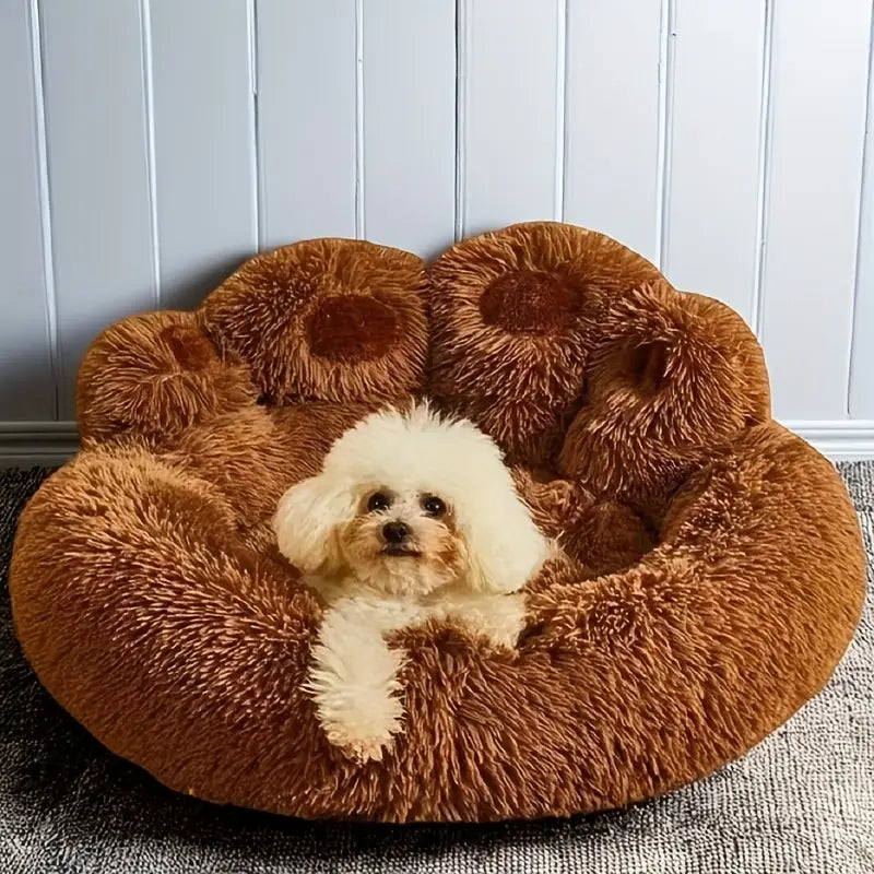 Plush Bear Paw Pet Bed