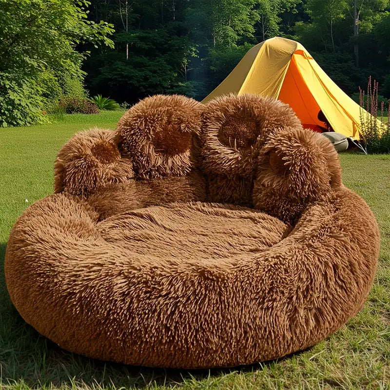 Plush Bear Paw Pet Bed