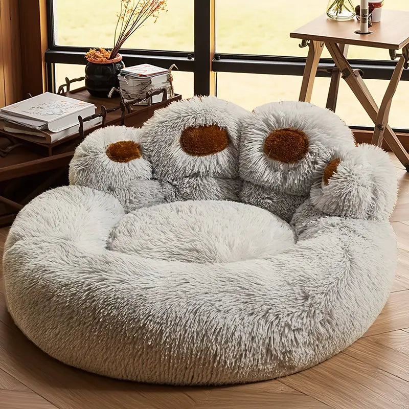 Plush Bear Paw Pet Bed