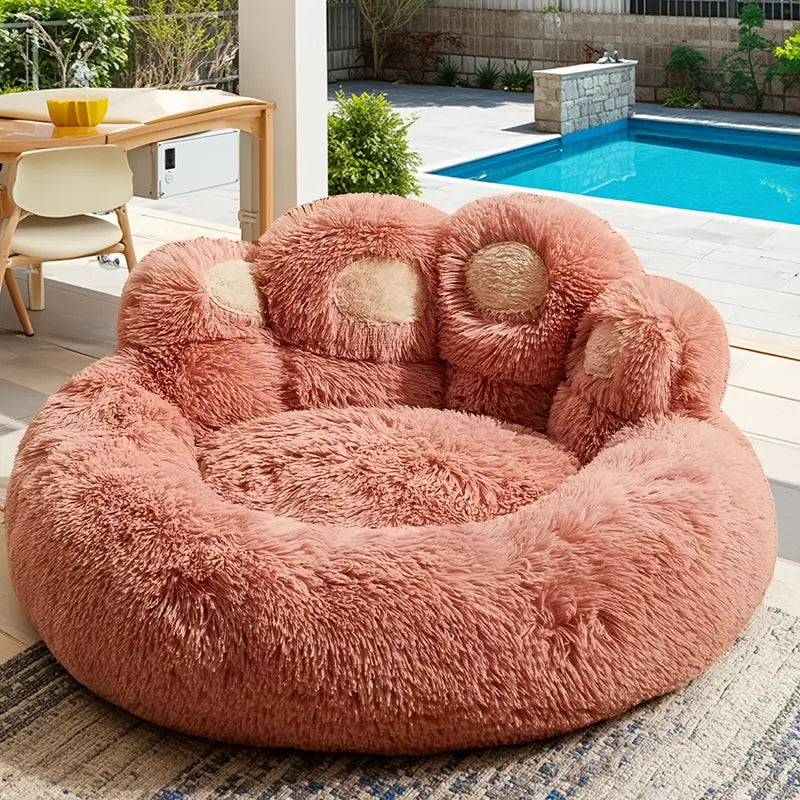 Plush Bear Paw Pet Bed