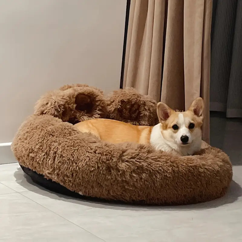 Plush Bear Paw Pet Bed