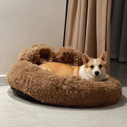 Plush Bear Paw Pet Bed