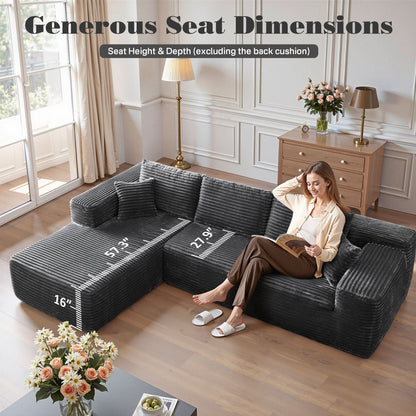 104" L-Shape Modular Couch with Chaise