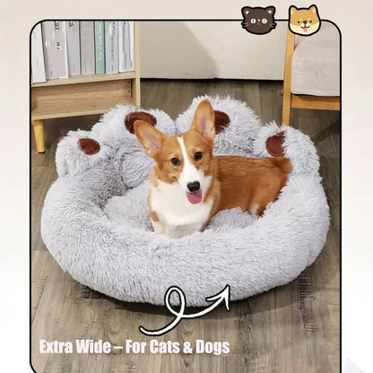 Plush Bear Paw Pet Bed