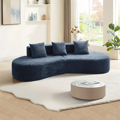 Split-Type Curved Velvet Sofa