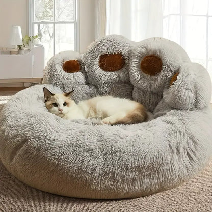 Plush Bear Paw Pet Bed